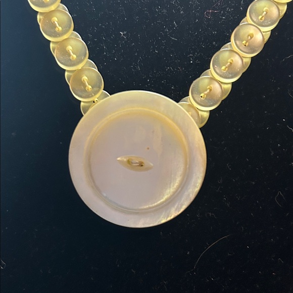 Elegant Gold Button Necklace - Picture 2 of 3